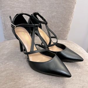 CHRISTIAN SIRIANO Black Strappy Heels